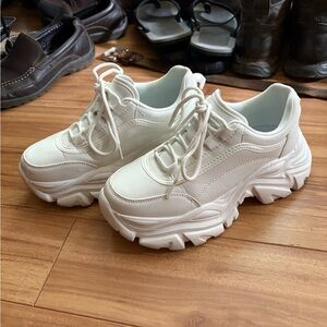 Women's Chunky White Sneakers